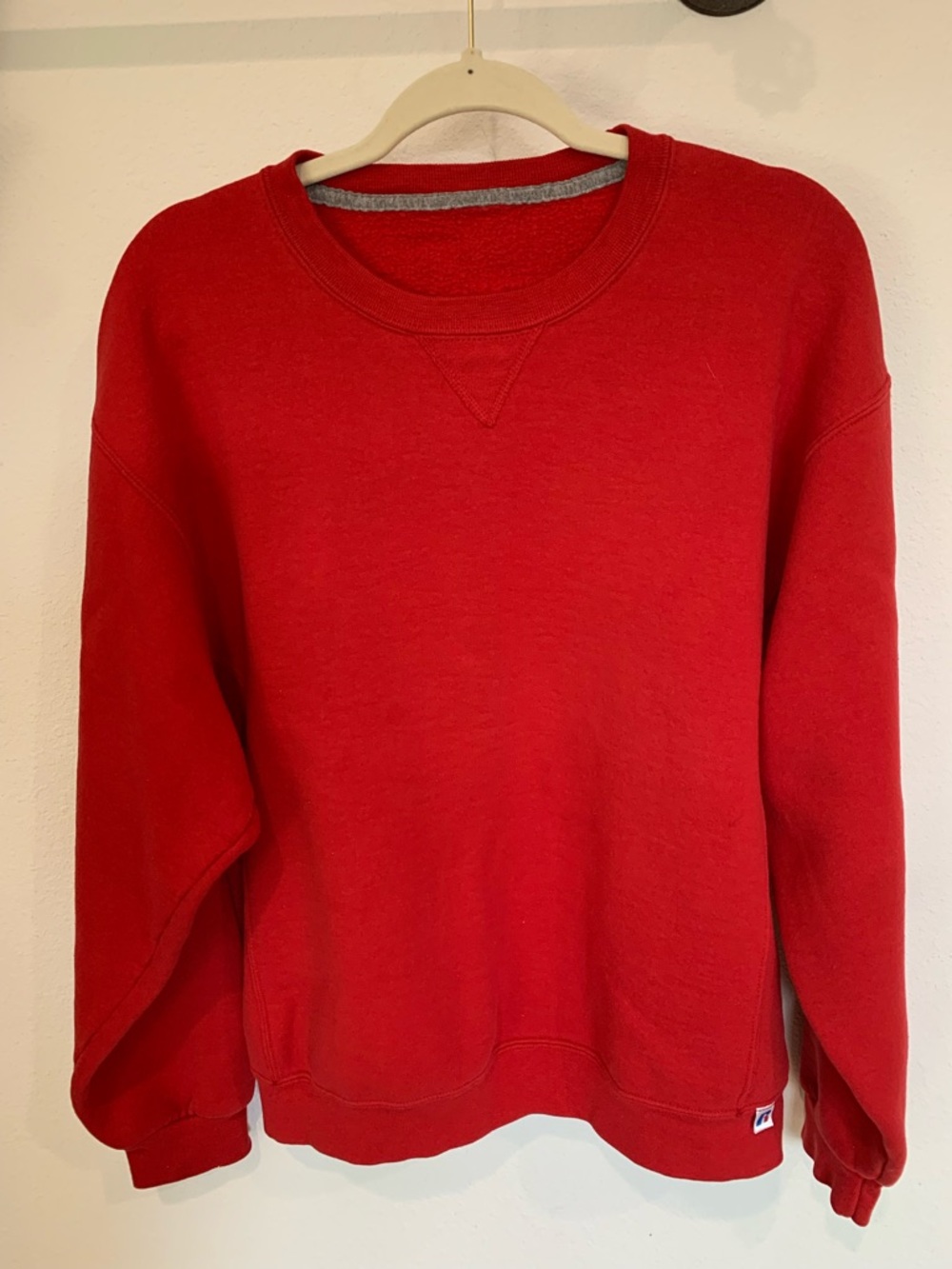 Men’s Bright Red Russell Athletic Classic Crewneck Sweatshirt